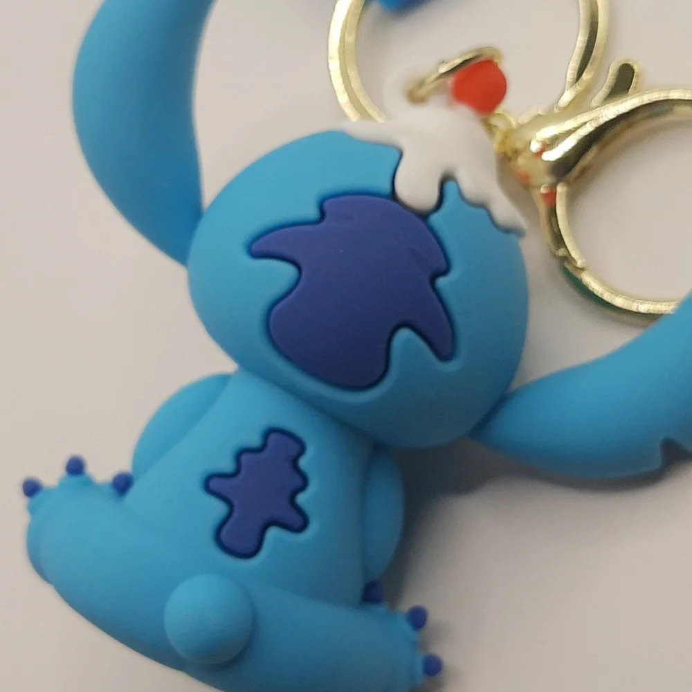 Disney Lilo Stitch Funny Stitch Sundae Silicone 3D Keychain Bag Pendant Keyring